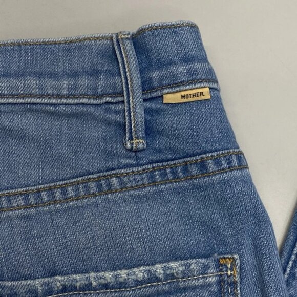 Mother Women's The Hustler Ankle Fray Jeans Light Blue High Rise Flare Size 32 - Picture 4 of 9